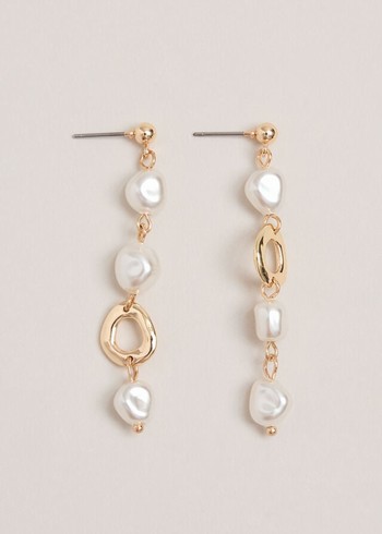 Phase Eight Irregular Pearl Drop Jewellery White Canada | TINMUH-326